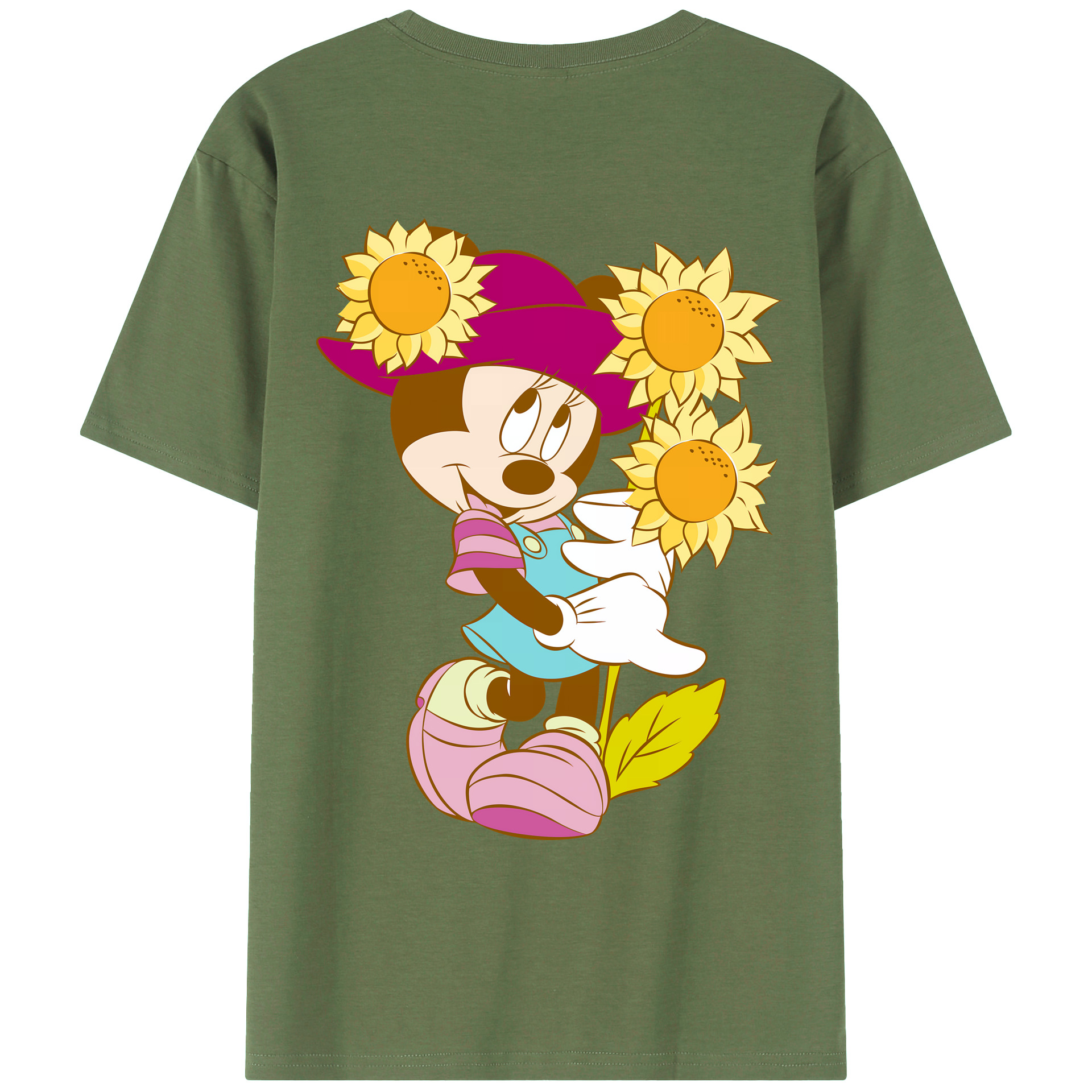 （画像用） ミッキーマウス Mickey Mouse 綿100％ メンズ半袖Tシャツ（バックプリント） 通気性